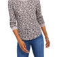Blusa camuflada feminina Ultra Flirt, manga comprida, gola redonda, cinza, tamanho X-S