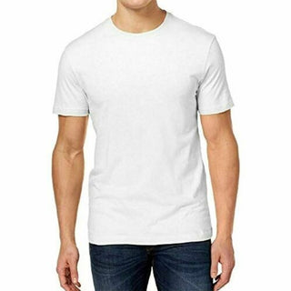 Camiseta de algodão com gola redonda masculina Club Room Performance, branca, tamanho pequeno