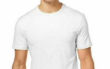Camiseta de algodão com gola redonda masculina Club Room Performance, branca, tamanho pequeno