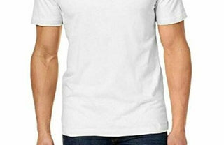 Camiseta de algodão com gola redonda masculina Club Room Performance, branca, tamanho pequeno