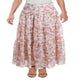 Saia longa com babados florais Ralph Lauren feminina, branca, tamanho 14