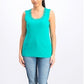 Karen Scott Top Feminino com Decote em Escada e Acabamento em Tachas Verde Tamanho Grande
