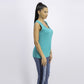 Karen Scott Top Feminino com Decote em Escada e Acabamento em Tachas Verde Tamanho Grande