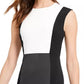 Vestido curto Calvin Klein feminino com blocos de cores, cinza, tamanho 12, pequeno