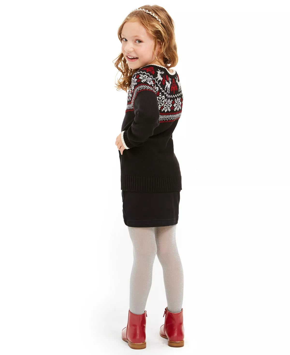 Suéter Charter Club Little Girls Fair Isle Family Preto Tamanho 6X