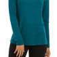 Blusa feminina Charter Club com gola alta canelada mesclada, verde, tamanho XX-G