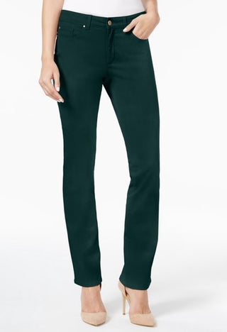 Calça jeans feminina Lexington reta, verde, tamanho 14 S, da Charter Club