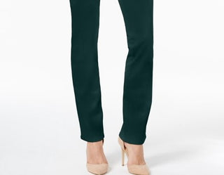 Calça jeans feminina Lexington reta, verde, tamanho 14 S, da Charter Club