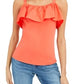 Blusa feminina com babados e ombros de fora, da INC International Concepts, tamanho laranja, médio