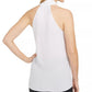 Calvin Klein Feminino Slim Fit Gola Amarrada Sem Mangas Gola V Top Branco Tamanho Grande