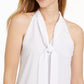 Calvin Klein Feminino Slim Fit Gola Amarrada Sem Mangas Gola V Top Branco Tamanho Grande