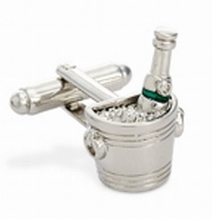 Abotoaduras masculinas The Gift, tamanho regular, prateadas