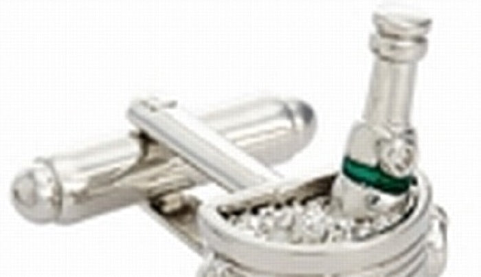 Abotoaduras masculinas The Gift, tamanho regular, prateadas