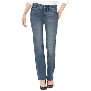 NYDJ Women's Marilyn Straight Leg Stretch Jeans Blue Size 10