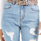 Calça jeans skinny rasgada com cinto azul da Dollhouse Junior, tamanho 15