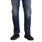 Calça jeans masculina Eddie Relaxed Tapered Fit Stretch, da Silver Jeans Co., azul, tamanho 32x34