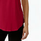 JM Collection Regata feminina com decote redondo, vermelha, tamanho X-S