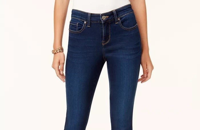 Suéter feminino com gola xale e textura lisa, estilo &amp; co, azul, tamanho 14