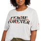Camiseta feminina Love Tribe Plus Femme Forever Cropped Cinza Tamanho 1X