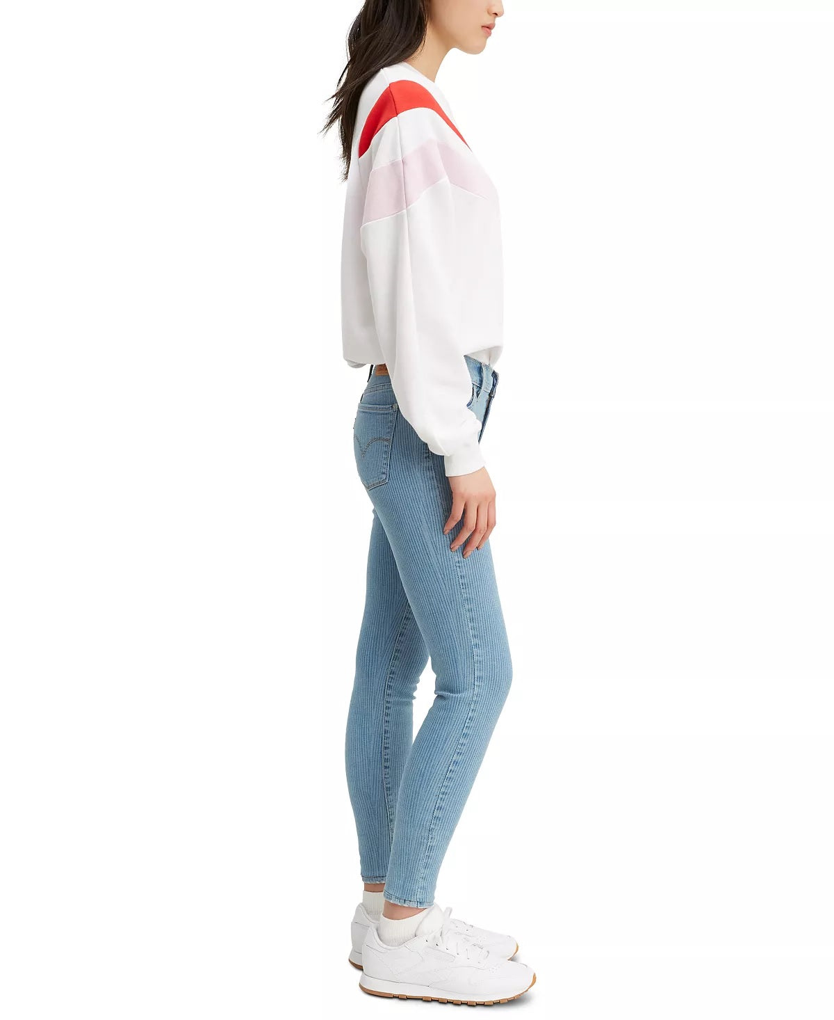 Calça jeans super skinny listrada 710 feminina Levi's azul tamanho 31x30