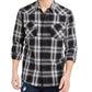 Camisa social masculina com gola estampada Sun + Stone, preta, tamanho pequeno
