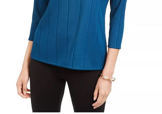Blusa feminina Alfani estampada assimétrica azul tamanho X-G