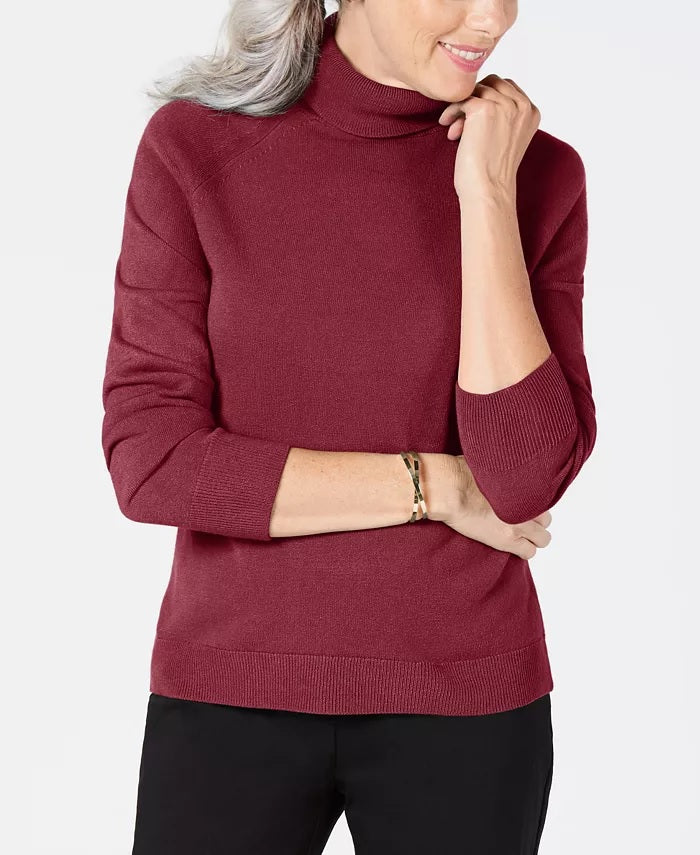 Karen Scott Suéter Feminino Gola Alta Vermelho Tamanho P