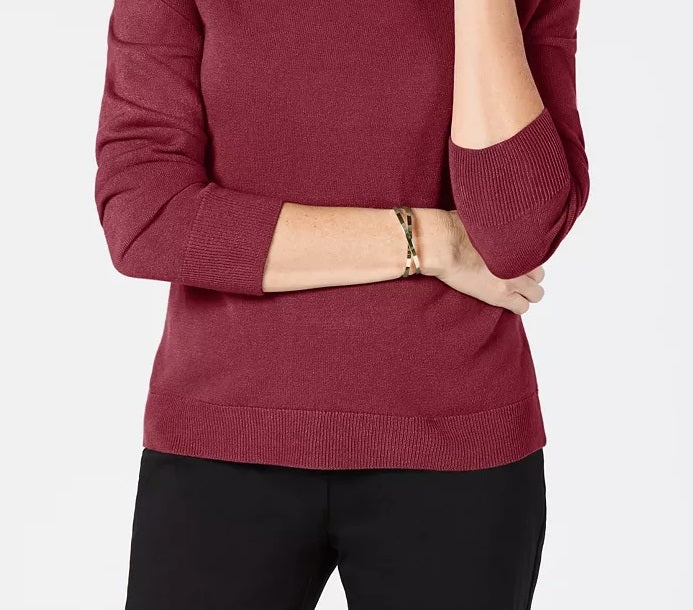 Karen Scott Suéter Feminino Gola Alta Vermelho Tamanho P