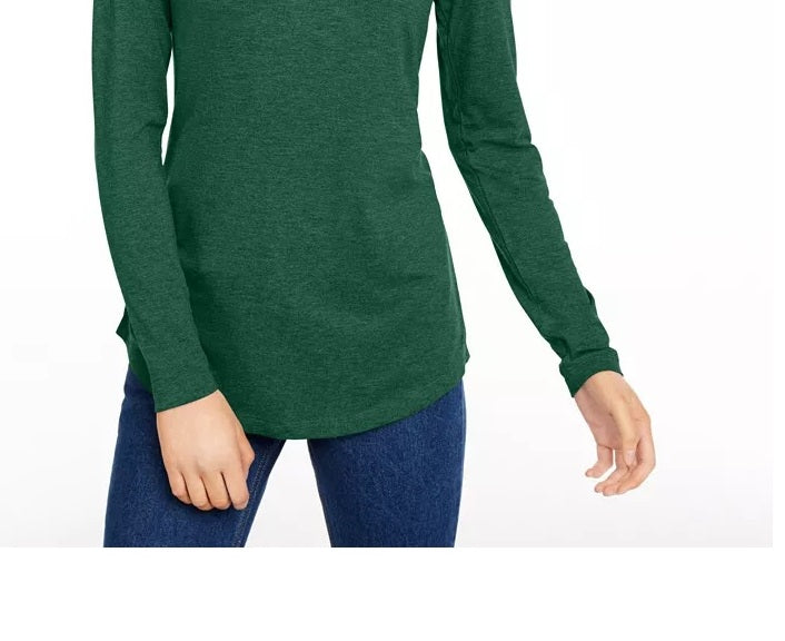 Blusa de gola alta feminina Maison Jules, verde, tamanho grande
