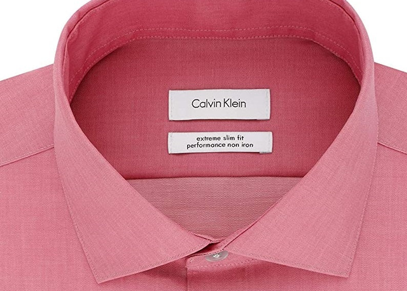 Camisa social slim fit masculina Calvin Klein vermelha tamanho G