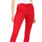 Calça jeans skinny feminina Kendall + Kylie, cintura alta, vermelha, tamanho 26