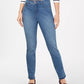 Calça jeans skinny feminina Charter Club Tummy Control com punho desfiado, azul, tamanho 4