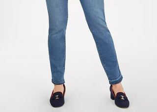 Calça jeans skinny feminina Charter Club Tummy Control com punho desfiado, azul, tamanho 4