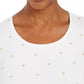Camisa feminina Karen Scott com estampa de estrela brilhante, branca, tamanho P