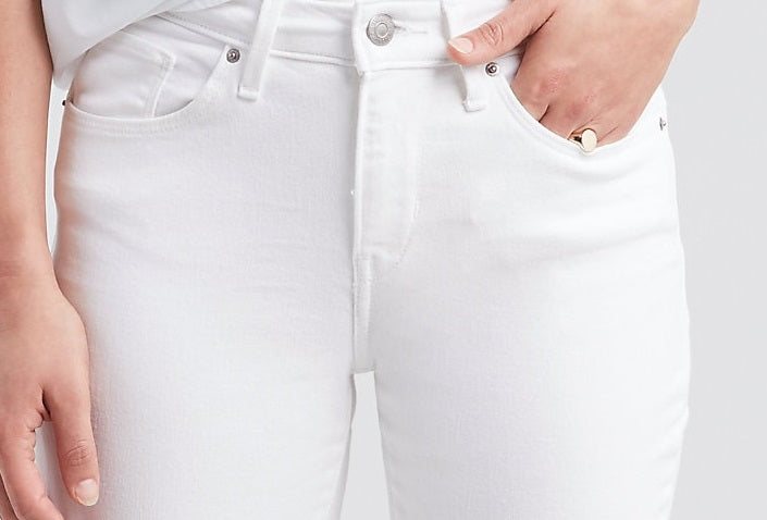 Calça jeans skinny Levi's Classic Modern de cintura média feminina, branca, tamanho 18