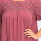 Vestido estilo camiseta feminino com ilhós e mangas bufantes, rosa, tamanho médio