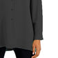 Blusa túnica feminina Alfani com botões, preta, tamanho grande