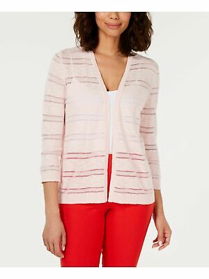 Cardigan feminino listrado Pointelle Charter Club rosa tamanho X-G
