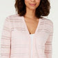 Cardigan feminino listrado Pointelle Charter Club rosa tamanho X-G