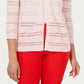Cardigan feminino listrado Pointelle Charter Club rosa tamanho X-G