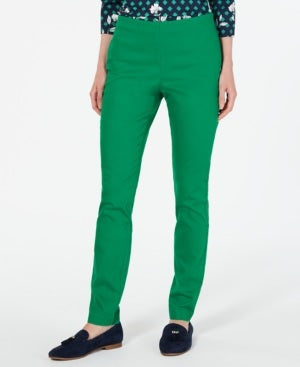Calça skinny feminina Charter Club Chelsea Stretch Twill, verde, tamanho 14, pequena