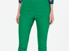 Calça skinny feminina Charter Club Chelsea Stretch Twill, verde, tamanho 14, pequena