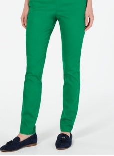 Calça skinny feminina Charter Club Chelsea Stretch Twill, verde, tamanho 14, pequena