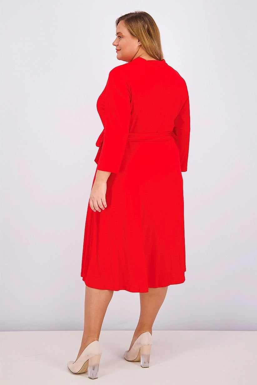 Vestido feminino com cinto Charter Club vermelho, tamanho quadrado 18