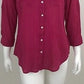 Camisa feminina Charter Club com aba e botões, rosa, tamanho extragrande