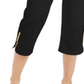Calça Capri Feminina JM Collection com Punho Enfeitado, Preta, Tamanho Grande