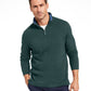 Pulôver masculino Club Room com acabamento contrastante e zíper 1/4, verde, tamanho pequeno