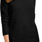 Karen Scott Suéter Feminino de Algodão com Gola Falsa Preto/Branco Tamanho P