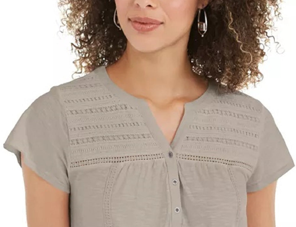 Top feminino com decote aberto estilo &amp; co, rosa, tamanho médio