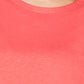 Camiseta feminina Charter Club de algodão com acabamento circular, vermelha, tamanho pequeno